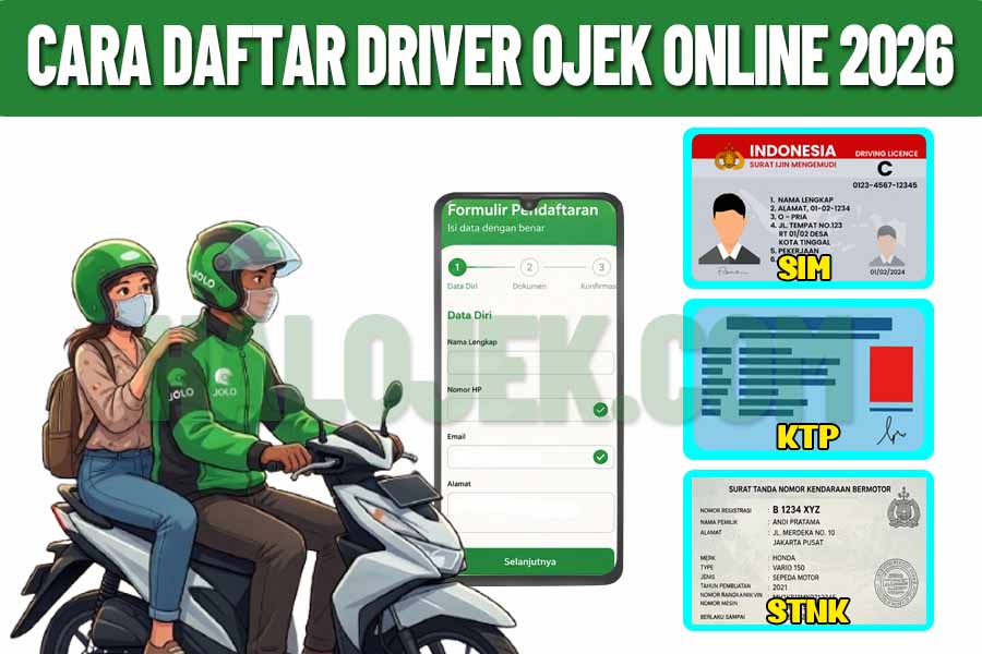 Ilustrasi cara daftar driver ojek online terbaru 2026